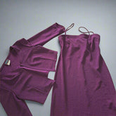 Staxs Purple Maxi Dress with Bolero Jacket Set - Size: Dress AU 10 / Bolero AU 12